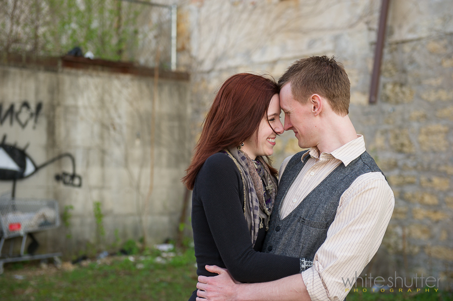 white shutter photography engagement session rockford illinois