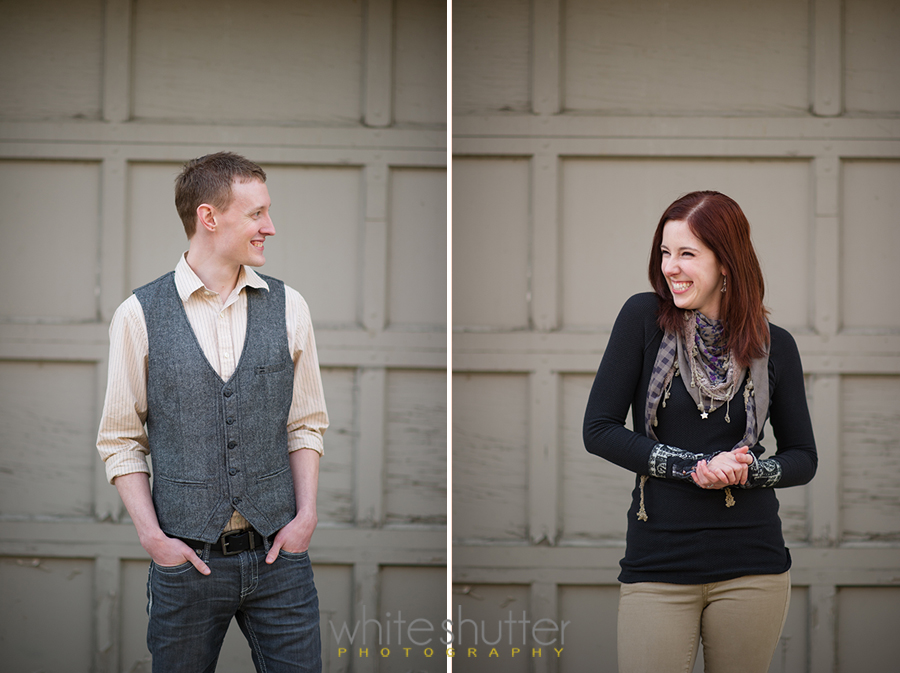 white shutter photography engagement session rockford illinois